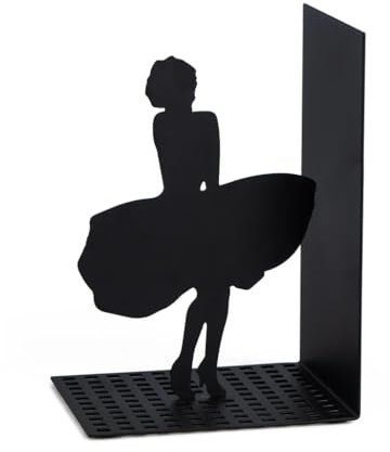 balvi - Marilyn Schwarze Buchstützte aus Metall. Originelles Design