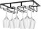 DEFWAY Weinglashalter Gläserhalter Weinglas Rack - Eisen Stielgläser Halter Unter Schrank, 3 Schienen Weinglashalterung mit Schrauben für Bar Küche Zuhause, Schwarz