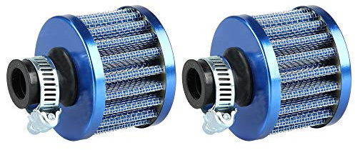 Mintice 2 X 12mm Mini Azul Cono de Motor Filtro de Aire de la Motocicleta de Coche Universal de Admisión de Aire Frío Filtro Aspiración de Turbo Limpio de Ventilación del Vehículo
