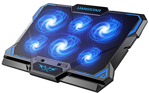 AODE Cooling Pad Laptop Cooler with 6 Quiet Led Fans for 15.6-17 Inch Laptop Cooling Fan Stand, Portable Ultra Slim USB Powered Gaming Laptop Cooling Pad, Switch Control Fan Speed Function