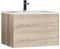 StoneArt Badmöbel Set mit Mineralguss Waschbecken und Unterschrank Waschtisch als Einzel- oder Doppelwaschbecken mit Unterschrank ohne Armaturen Venice VE-0800-II Eiche hell 80cm