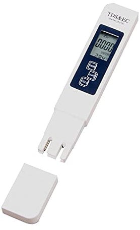 Bestgle Tester Digitale LCD per la Qualità Dell'acqua Misuratore TDS EC e Temperatura 3 in 1,1 PPM Risoluzione, 2% Leggibilità, 0-9990 PPM Set, per Acqua Potabile / Piscina / Acquario / Piscina