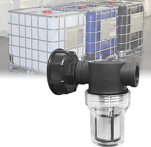 Rubinetto Raccordo Serbatoio 1000 L, Articolazione del Tubo da Giardino per Collettori di Acqua Pioggia con Funzione Filtro,S60x6 Adattatore Serbatoio Acqua IBC (3/4'' Filo interno)