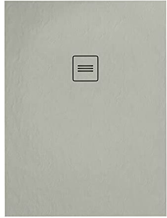 Sellon24® Duschwanne Superflache Acrylwanne Ablaufgarnitur Duschtasse Rutschfest Grau Bau-Höhe 3,5 cm (70x90x3,5)