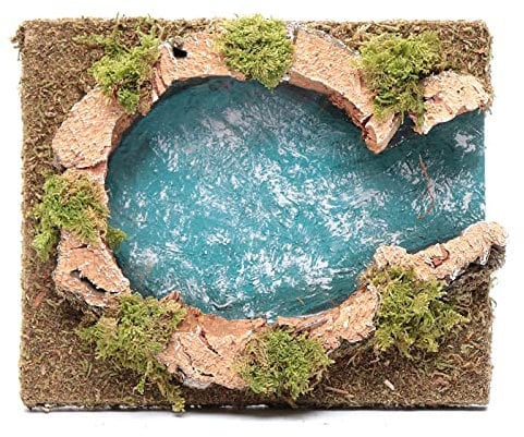 Holyart Teich mit Flüsseinmündung, 15x15 cm