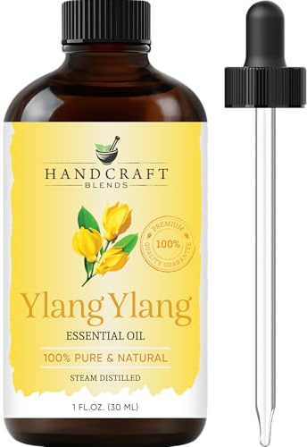 Handcraft Blends Olio essenziale di ylang ylang – 1 Fl Oz – 100% puro e naturale – Olio essenziale di alta qualità per diffusore e aromaterapia, pelle, massaggio, candele e saponi