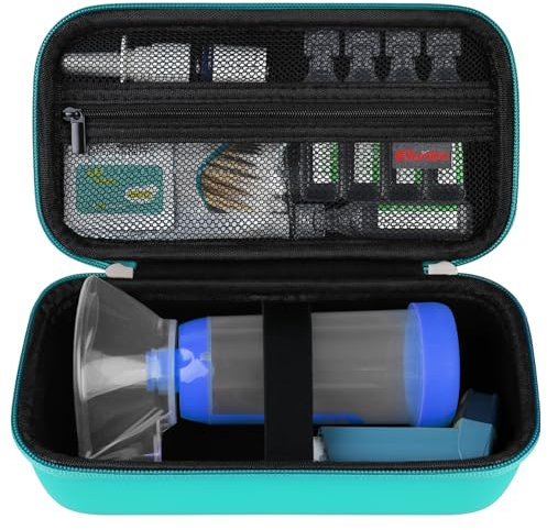 Elonbo Tragetasche ​ Für Asthma-Inhalator, Inhalator Spacer für Kinder und Erwachsene, Masken, Inhalator Halter Asthma Travel Organize Tasche, Grün (nur Fall)