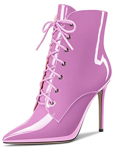 Castamere Donna Spillo Alto High Tacco Heel Cerniera a Punta Stivaletti Lacci Dress Sexy Ufficio 10 CM Heels Stivali Viola 39 EU