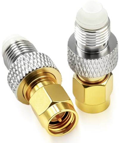 Fohevers 2 Stück SMA-Stecker auf FME-Buchse Adapter RF-Koaxial-Koaxialadapter für Koaxialkabel Broadcast-Antenne WLAN-Gerät