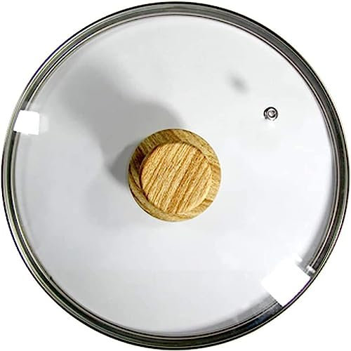 BAZAC Transparenter Topfdeckel aus gehärtetem Glas mit Edelstahlrand, passend für alle Töpfe und Bratpfannen, Ersatz-Topfdeckel, 50 cm