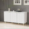 Sweiko Moderne Kommode mit 3 Türen, Türkommoden mit Goldener Handgriff, Sideboard mit Golden Metallbeinen Schubladenkommode Holz Mehrzweckschrank für Flur Schlafzimmer Wohnzimmer Badezimmer