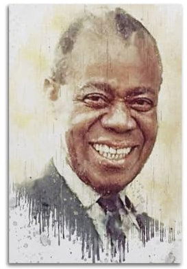 Poster, Motiv: Trumpeter Louis Armstrong, dekoratives Gemälde, Leinwand, Wandposter und Kunstdruck, moderne Familienschlafzimmer-Dekoration, Poster, 20 x 30 cm