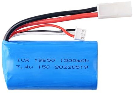 BaYte Rechargeable Battery Pack 7.4V 1500mAh Lithium-Ion Replacement Battery for RC Car Airplane Ship Model Toy,EL 2P FT009 Plug