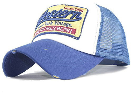 CreoQIJI Fendt Cap Kinder Hüte Lässige Hüfte für Männer Mesh-Sommermütze Mützen Mützen Bestickte Baseball-Frauen-Hop-Baseballmützen Mützen Herren Strickbund (Blue, One Size)