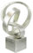 Flair Flower Moderne Deko Skulptur Kunst Ornamente 3D Bild Statue Modern Dekoration Figuren Asbtrakte Kunst Geschenkidee, Silber