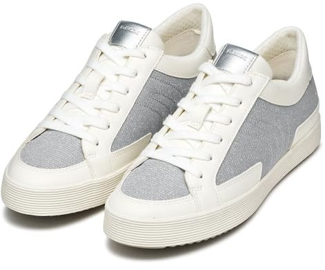Geox D BLOMIEE B, Scarpe da Ginnastica Donna, Silver/Optic White, 39 EU