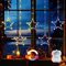GlobaLink 5 Sterne Lichtervorhang Fenster,1.2M+1M Weihnachtsdeko Lichtervorhang Batterie,8 Modi Lichterkette Sternen,IP65 Outdoor Weihnachtsbeleuchtung für Weihnachten Außen(warmweiß und bunt)