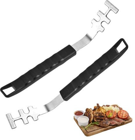 KDAMGOQE Grill Grate Lifter Tool Grill Grate Lifter 2PCS 10.8x1.4in Edelstahl Grill Grate Lifter Tool mit PP-Griff Anti-Scald Grill Rost-Werkzeug für BBQ, Charbroil Grill und More