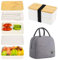 Ksvaye Bento Lunchbox Erwachsene 1200ml Bento Box Japanisch 2-stufige Bambusdeckel Bentobox Bündel Lunchboxen mit Besteck und Lunch Bag Stapelbar Brotdose für Kinder Büro Arbeit Schule (Weiß)