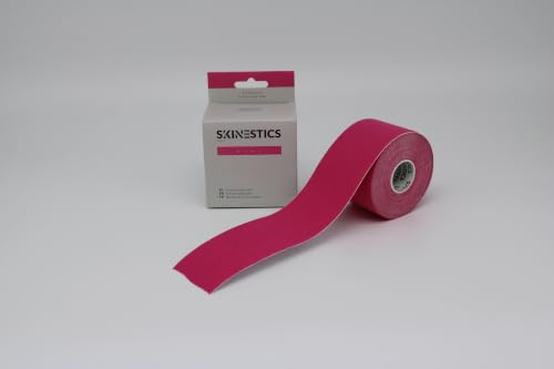 Skinestics Nastro Kinesiologico Rosa | 5cm x 600cm | Taping Sportivo Ginocchio | Tape Impermeabile | Cerotto Taping Fisioterapia | Kinesio Taping Neuromuscolare | Cerotti Colorati