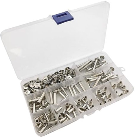 90 Sets Pfostenbindeschrauben, rund, Flachkopf, Metallnieten, Gürtelschnalle, Schrauben, Knöpfe, einfach zu bedienen