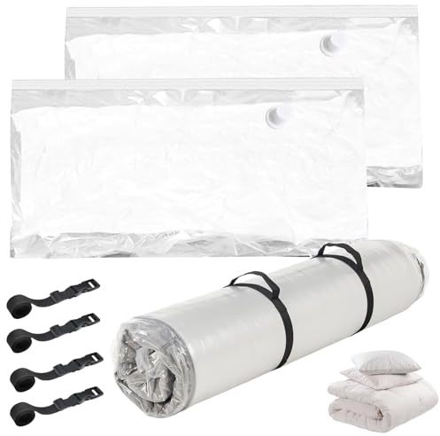 2 Pièces Grand Sac Sous Vide pour Matelas 130 x 240 cm – Étanche, Réutilisable, Hermétique – Réduction de Volume Jusqu’à 80 % – Idéal pour Déménagement et Stockage