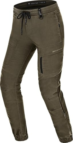 SHIMA Joggsy Motorrad Hose Damen mit Protektoren AirForce Knieprotektoren Motorradhose Kurzgrößen Hosen für Frau Protektorenhose Textilhose Urban Stretch Lang (Frauen, Khaki, 28)