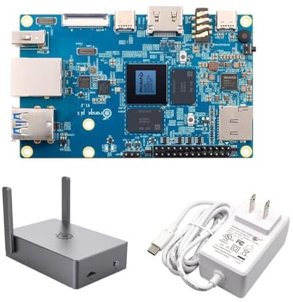 APBVIHL Orange Pi 5 16GB Ram 8-Core 64-Bit RK3588S PC Computer Board Externe SSD Bluetooth WiFi Video 8K-Dekodierung mit Mental-Gehäuse und 5V4A Power