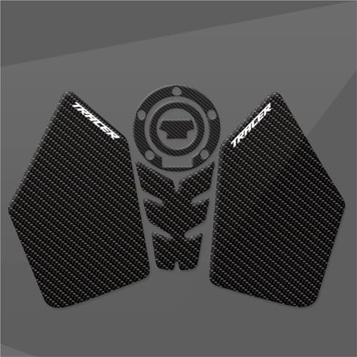 Adesivo Serbatoio Carburante Laterale Moto per Yamaha Tracer 9 GT TRACER9 2021 2022 2023 2024 Adesivo Protettivo Effetto Carbonio Protezioni Serbatoio(Bianco)