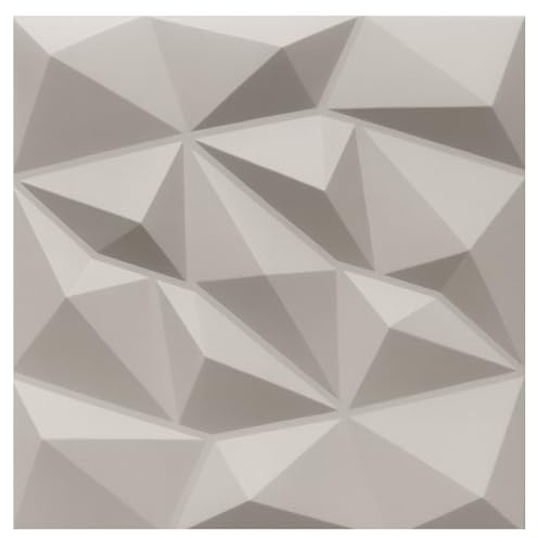 3D Wandpaneele Styropor Wandverkleidung Decke Deckenverkleidung Paneele Deckenplatten Wall Deko Panel Wand Panels Polystyrol 50x50 cm Brillant - 12 m² (48 Stück) - Kaschmirbeige Beige