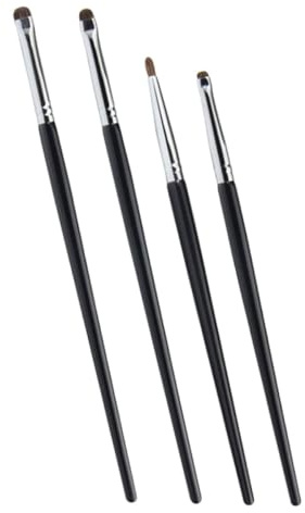 MAGICLULU Lot de 4 Set de Pinceaux Eyeliner pour Maquillage des Yeux, Kit de Pinceaux Précision en Poils de Chèvre, Taille Compacte pour Maquillage Portable, Outils Professionnels
