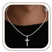 Maxcate 925 Sterling Silber Kreuz Kette Herren 2.5MM Ropekette | Kreuz Mit Anhänger SilberKette Schmuck Geschenke für Männer Papa Freund 56CM