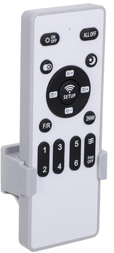 HOUDERCO Mando a Distancia de Repuesto para Ventilador de Techo, Luz | Control Inalámbrico Portátil, Temporizador Integrado, Receptor 433 MHz, Plástico Blanco, Dormitorios y Salones