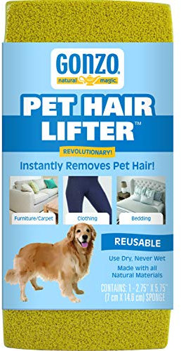Gonzo elevador de pelo – quitar de mascota Perro, Gato Pelo de muebles, alfombras, ropa de cama, prendas de vestir – 1 Esponja