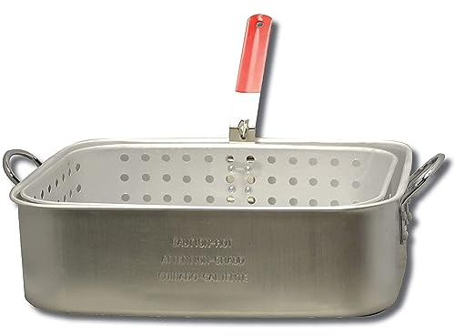 King Kooker KK6 15-Quart Aluminum Rectangular Fry Pan and Basket