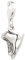 Charm Anhänger Schlittschuh aus 925 Sterling Silber (14x10mm)