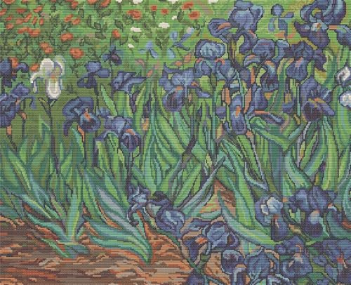 Luca-S Kreuzstichset Iris von Van Gogh, Zählmuster, 42,5x34cm