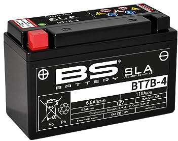 BS Battery 300641 BT7B-4 AGM SLA Motorrad Batterie, Schwarz