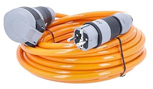 as - Schwabe Verlängerungsleitung 10 m H07BQ-F 3G2,5 mit SchukoUltra Pro, extrem robust, Verlängerungskabel für Einsatz im Aussenbereich, Baustelle, Gewerbe, Industrie, orange/grau, IP54, 62262