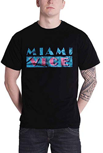 Miami Vice Distressed Logo Männer T-Shirt Navy
