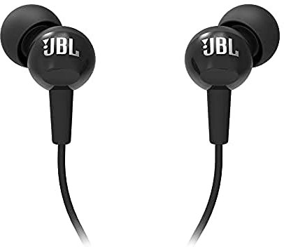 JBL C100SI Intra-auricolari Stereo con Telecomando con Microfono Universale ad un Pulsante, Nero