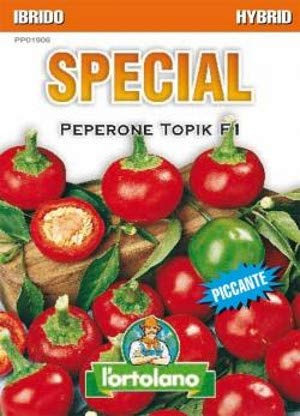 L'ORTOLANO Sementi Di Ortaggi Ibride E Selezioni Speciali Ad Uso Amatoriale In Buste Termosaldate (80 Varietà) (Peperone Topik F1)