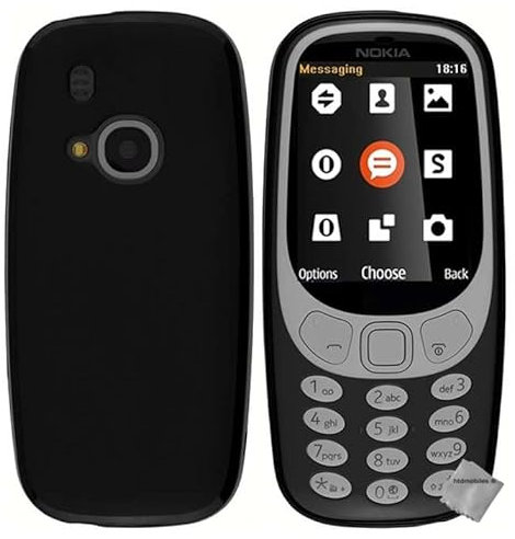 htdmobiles Housse Etui Coque Pochette Silicone Gel Fine pour Nokia 3310 (2017) + Film ecran - Noir