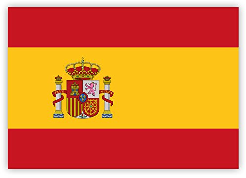 10 x Aufkleber Spanien-Flagge, 7,4 x 5,2 cm für innen und außen