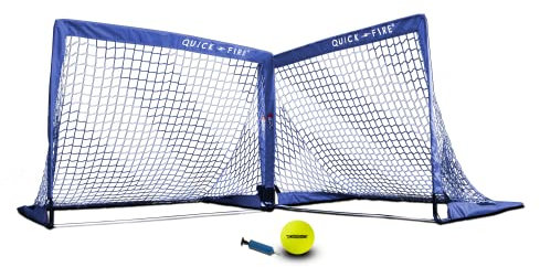 POWERSHOT Fußballtor Pop up - 2 Größen und 3 Farben zur Auswahl - 2er Set - faltbares Garten Fußballtor für Kinder (Blau/Weiss, 180 x 120cm)