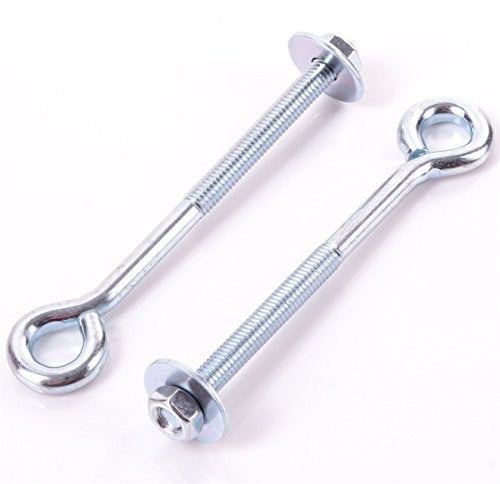 20x M6 Eye Bolts & Nuts & Washers - 100mm Strong Wire/Chain Link Fence Support