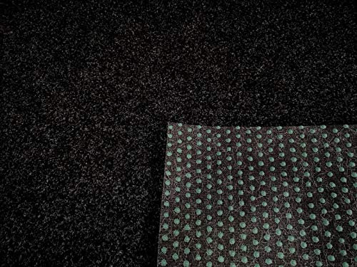 Rasenteppich Kunstrasen Premium schwarz grau Weich Meterware, verschiedene Größen, mit Drainage-Noppen, wasserdurchlässig (200x400 cm)