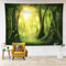 LB Wandteppich Grüner Wald Wandtuch Frühlingslandschaft Wandbehang Verzauberte Bäume Tapisserie für Wohnzimmer Schlafzimmer Wohnheim Wanddeko,235x180cm