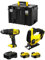 STANLEY FatMax Kit SVK205 (Perceuse à Percussion SFMCD711 + Scie Sauteuse SFMCS600 + 2 Batteries de 4,0 Ah + Chargeur + TSTAK VI)