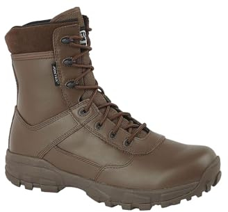 Grafters AMBUSH Unisex Waterproof Leather Combat Boots Brown